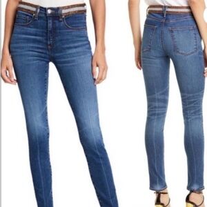 Veronica Beard Kate Tux Waistband Skinny High Rise Jeans